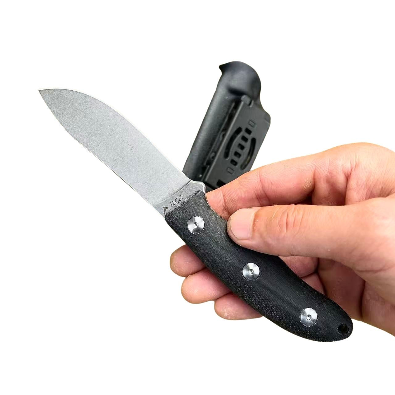 JEMade Semi Skinner fixed hunting knife with G10 handle and kydex sheath